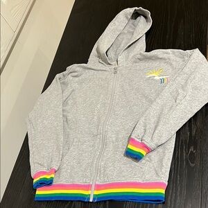 Gray Kids Hoodie with Rainbow Accents